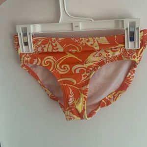 Lands End Kids Orange Patterned Swim Suit Bottom